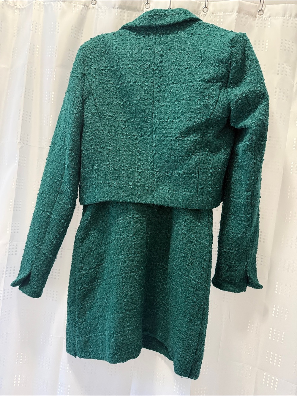 Abercrombie & Fitch Emerald Green Tweed Skirt Set with Cropped Jacket - Picture 2 of 3